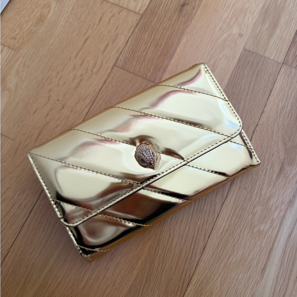 Kurt Geiger Metallic Gold Quilted Clutch/crossbody bag - Picture 4 of 7